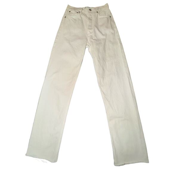 Agolde White Straight Leg Jeans Sz 23” x 28”, 12” Rise - Picture 1 of 5
